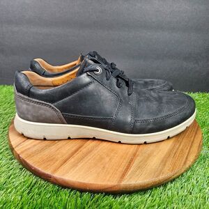 Ecco Men’s Iowa Schnuerer Black Nubuck Leather Sneakers Shoes Size EU 44 US 10